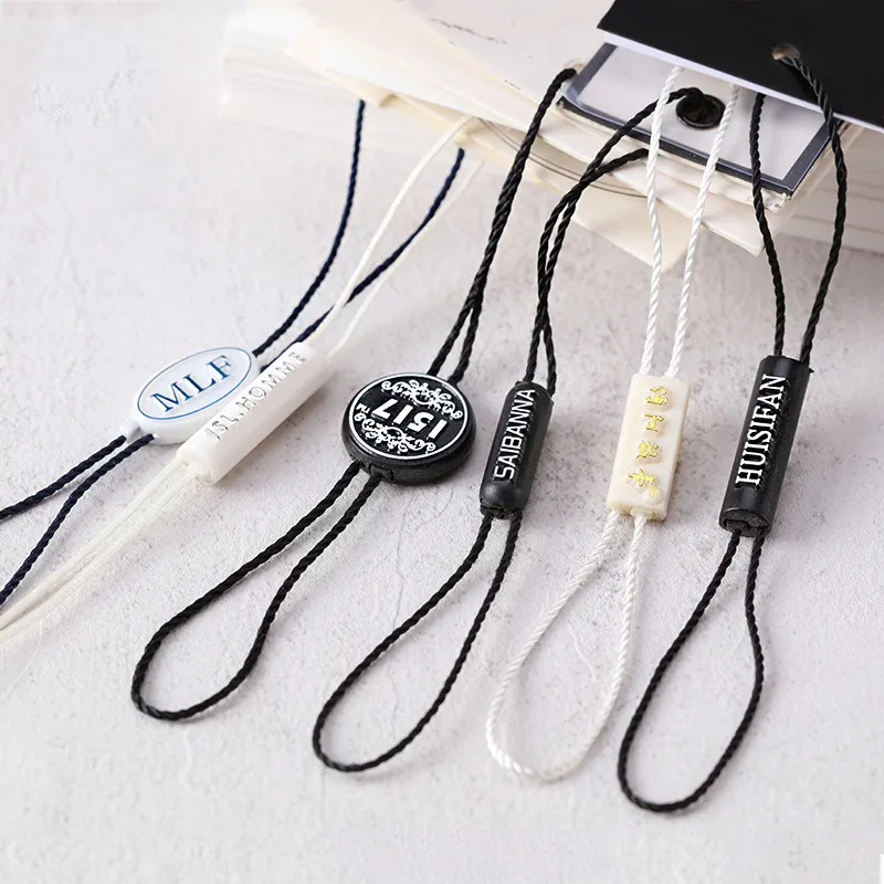 China Factory Direct Price Custom Fashion Design hang tag string loop for garmen